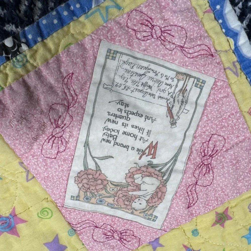 Handmade Baby Kid's Quilt Crib Blanket Yellow Looney Tunes Taz Tweety Bugs Bunny